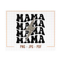 mama lightning bolt png, leopard mama png, cheetah print sublimation design, mama sublimation design, distressed mama pn