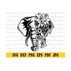 floral elephant svg file,elephant svg,flowers elephant svg ,floral animal svg ,elephant clipart,florals svg,florals cutt