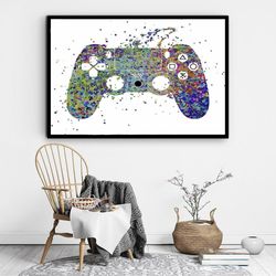 colorful game console canvas wall art, graffiti game console canvas print art, ready-to-hang canvas wall decor for game