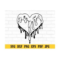 dripping heart svg bleeding heart svg dripping paint template cutting file clipart svg