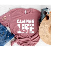 camping life rv tshirt, hiking glamping, woman camper outfit, adventure shirt, forest mountain lake, girls trip shirts,