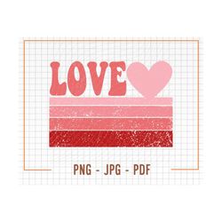 love png sublimation, retro pink shades png, heart svg, love valentine's day png, i love you png, happy valentine's day
