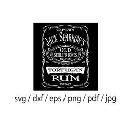 jack sparrow, caribbean rum, pirates of the caribbean | svg png | silhouette cricut cutting ready instant download