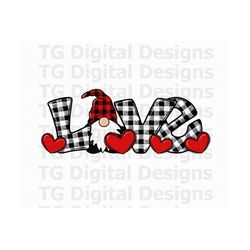 valentine png, valentine gnome png, valentine love png, valentine buffalo plaid, hearts, valentines day gift idea, subli