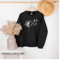crewneck sweatshirt, dandelion paw print, dog mom sweatshirts, fur mama sweater, love dogs, rescue dog mama, nature tee,