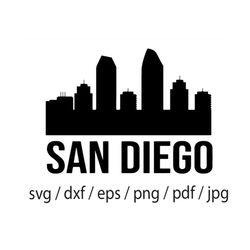 san diego svg, vector skyline, san diego silhouette, svg, dxf, eps, silhouette clipart, san diego clip art