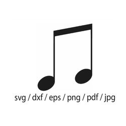 music notes silhouette, music notes svg, musical cricut transparent outline vector dxf eps pdf png clipart printable de