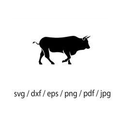 bull svg, bull cut file, bull dxf, bull png, bull clipart, bull silhouette, bull cricut file