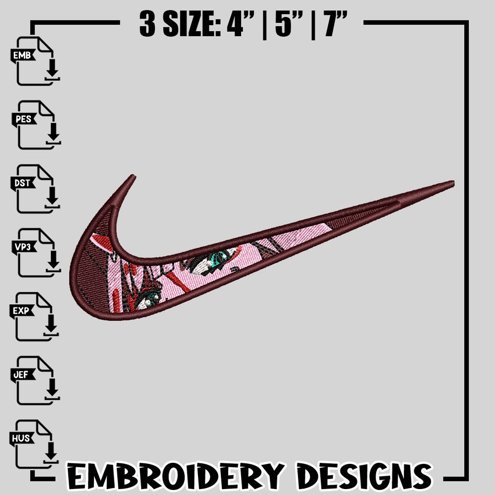 Zero Two nike embroidery design