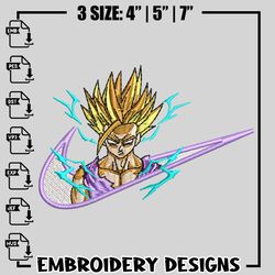 super saiyan son gohan nike embroidery design, dragon ball embroidery, anime design, nike design, instant download