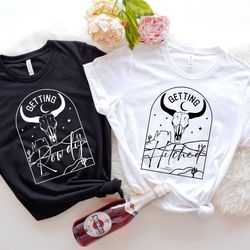 getting hitched rowdy bachelorette shirts, bride shirt, bridesmaid tshirt,western bachelorette party shirts,country brid