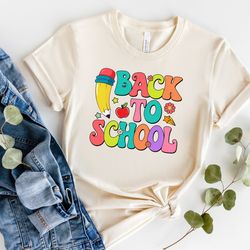 groovy retro back to school shirt, happy first day of school shirt, beginning of school, first day teacher shirt, back t