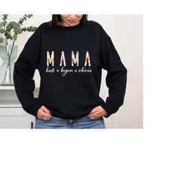 custom floral mama sweatshirt, custom mom sweatshirt, personalized name sweater, new mom to be gift sweat, mama sweatsh