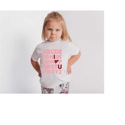 alphabet shirt for kids, abc i love you shirt, alphabet shirt, valentines day shirt, alphabet kids shirts