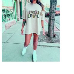 cowgirl boots shirt, country concert tee, western graphic tee for women, oversized graphic tee, cute country shirts, cow