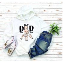 fist bump sweatshirt, custom kids names hoodie, custom fathers day shirt, father daughter matching shirts, gift for dad,