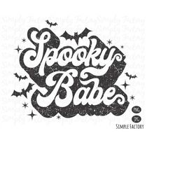 retro spooky babe bat png, halloween spooky babe png, halloween vibes png, vintage groovy halloween spooky babe sublimat