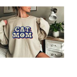 cat mom sweatshirt ,cat mom crewneck , gift for cat mom , cat mama sweatshirt crewneck , gift idea for cat lover , cat l