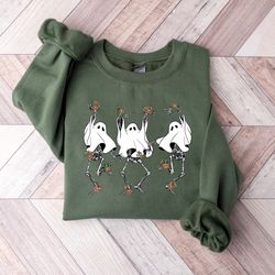 retro halloween dancing skeleton shirt, halloween dancing ghost sweatshirt, stay spooky shirt, boo shirt, halloween gift