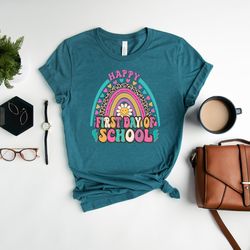 retro happy first day of school shirt,groovy back to school shirt,school girl shirt,teacher shirt,beginning of the schoo