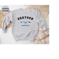 grayson nightwing sweatshirt, grayson est 1996 sweatshirt, super hero hoodie, dc comics sweatshirt