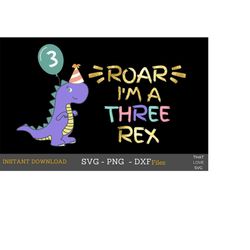 3 rex svg, girl three rex dinosaur svg, girl 3rd birthday svg, three year old girl dinosaur birthday t shirt svg dxf cut