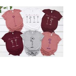custom birth flower shirt, birth month shirt, mother's day gift, custom mom tshirt, mothers day shirt, custom flower shi
