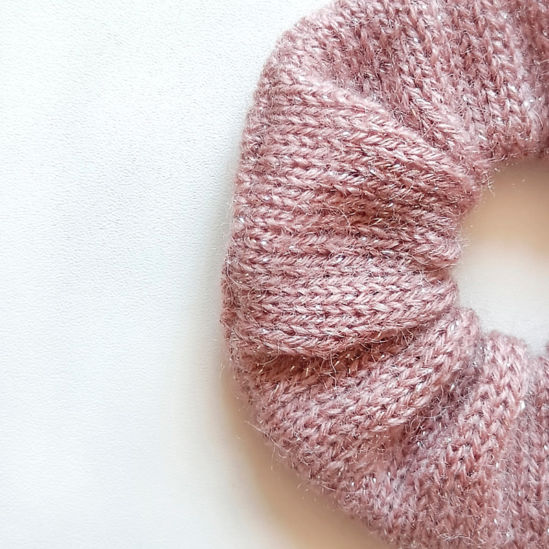 Handknit Pink color Scrunchies for women Christmas gift for her Gift for women Valentine day gifts Pink Scrunchie