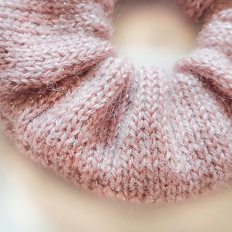 Handknit Pink color Scrunchies for women Christmas gift for her Gift for women Valentine day gifts Pink Scrunchie