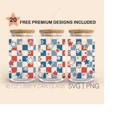 american checkered svg, 16 oz libbey glass svg, fourth of july svg, checkered svg, patriotic svg, svg for cricut, digita
