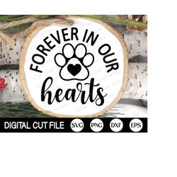 pet christmas ornament svg, forever in our hearts, dog christmas monogram, cat ornaments cut file, pet memorial, shirt,