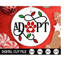 pet christmas ornament svg, dog christmas monogram, adopt, cat ornaments cut file, pet memorial, christmas light svg, sv
