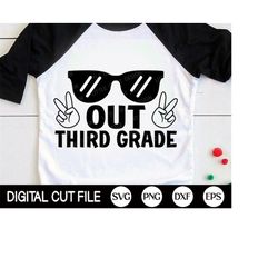peace out 3rd grade svg, last day of school svg, third grade 2023 svg, boys third graduation png, gift for kids, svg fil