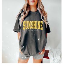 comfort colors sunshine on mind shirt, beach tshirt, oversized summer tee, preppy clothes, vsco shirt, trendy beach clot