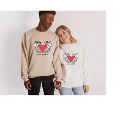 matching couple name and anniversary sweatshirt, custom couple hoodie, matching sweatshirt, valentines day hoodie, coupl