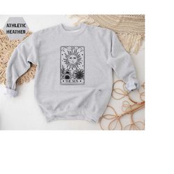 the sun tarot card sweatshirt, moon sweatshirt, sun moon tarot hoodie, aesthetic sweatshirt, gift for her, astrology swe