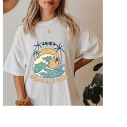 retro beach bachelorette party shirt, custom bride name shirt, beach bach tour, palm spring bridal party, nautical bride