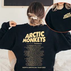 arctic music lyrics shirt, arctic monkey 2023 tour sweatshirt, north america tour t-shirt, music con