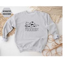moody cow sweatshirt, sleepy cow hoodie, lazy cow sweatshirt, gift for cow lovers, farmer sweatshirt, cow lover hoodie