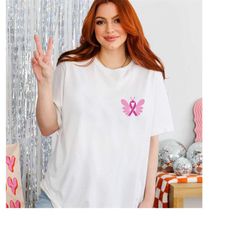 pocket breast cancer shirt, cancer shirt, cancer support shirt, breast cancer month, cancer awareness in october we wear