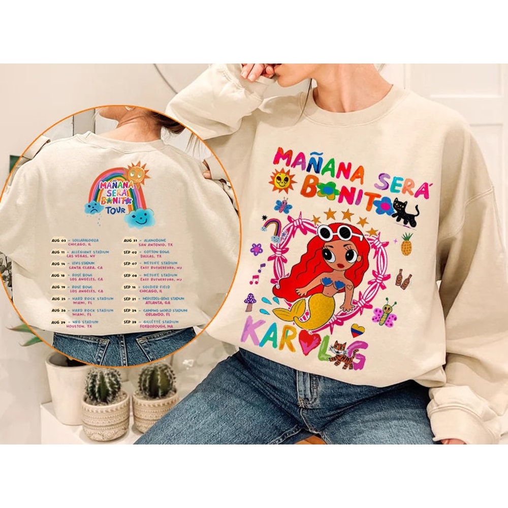 Manana Sera Bonito Karol G Shirt, Karol G 2023 Tour Sweatshirt, La Bichota Shirt, Karol G Red Hair, Music Concert Merch, Karol G Fan Gift - 2.jpg