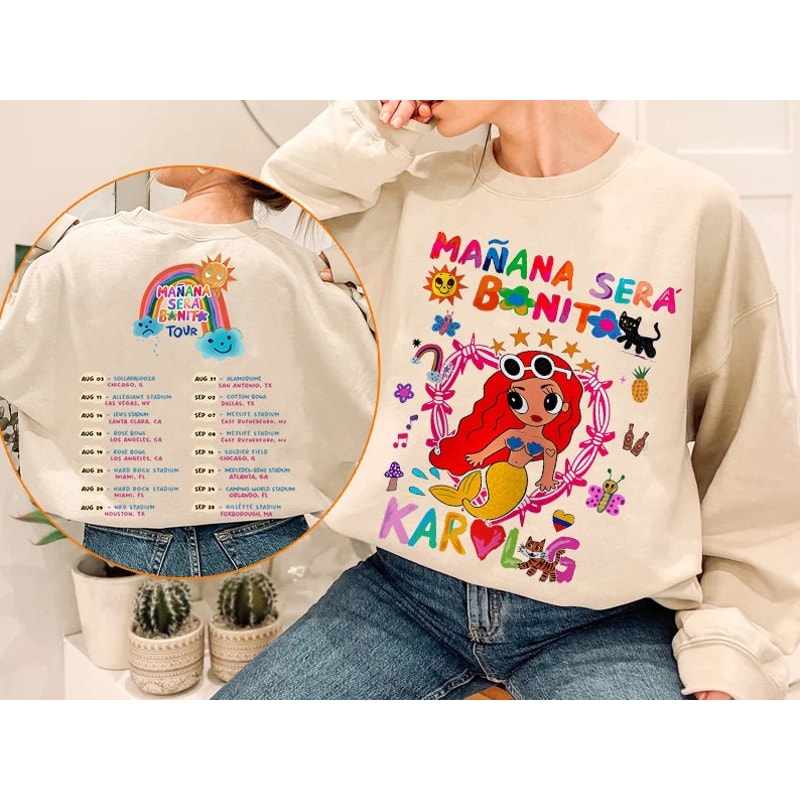 Manana Sera Bonito Karol G Shirt, Karol G 2023 Tour Sweatshirt, La Bichota Shirt, Karol G Red Hair, Music Concert Merch, Karol G Fan Gift - 2.jpg