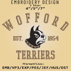 wofford terriers embroidery design, ncaa logo embroidery files, ncaa wofford terriers, machine embroidery pattern