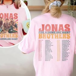 vintage jonas brothers shirt, jonas brothers five albums one night tour sweatshirt, jonas brothers t
