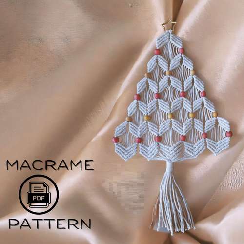 Macrame Christmas Tree Pattern Christmas decorations Macrame pattern with Step by Step Photos Nursery decor Pdf pattern
