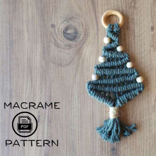 Macrame Christmas Tree Pattern Christmas decorations Macrame pattern with Step by Step Photos Beginner level Nursery dec