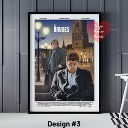 in bruges poster, in bruges print, in bruges decor, in bruges art, in bruges gift, cult movie film poster
