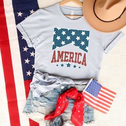 america shirt, retro america 4th of july shirt, fourth of july america, independence day, patriotic shirt american woman