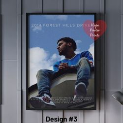 j cole poster, j cole 2014 forest hills drive album poster, j cole print, jermaine lamar cole poster, j cole decor, j co