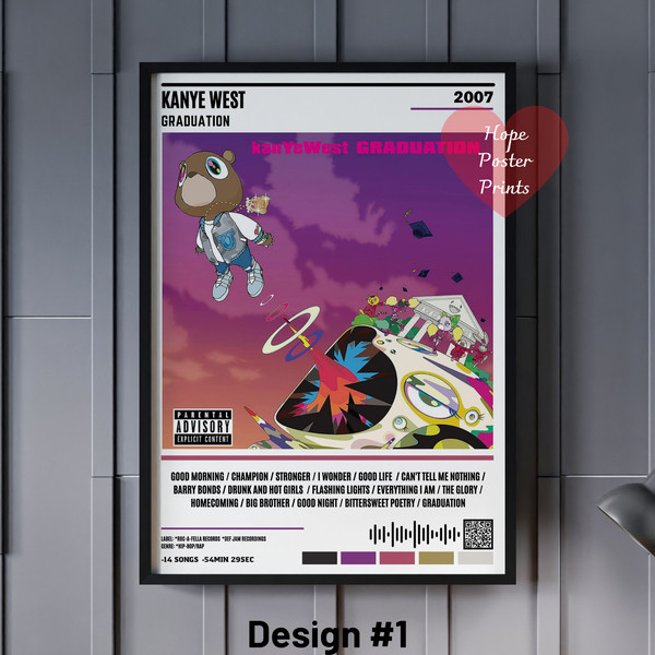 Kanye West Poster, Kanye West Graduation Album Poster, Kanye - Inspire  Uplift